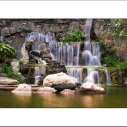 Landschaftsfotografie, Foto, Kanarische Insel, Gran Canaria, Frühling, Urlaub, Wasserfall, grün, Blühte, botanischer Garten von Las Palmas